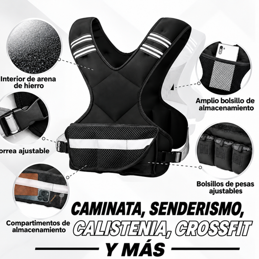CHALECO CON PESO AJUSTABLE 3KG -5 KG