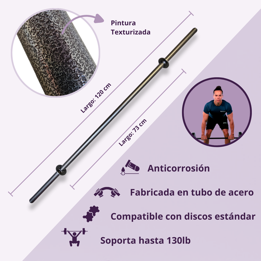 Kit de Barras y Discos 50 lb: Entrenamiento Completo para Fuerza en Casa