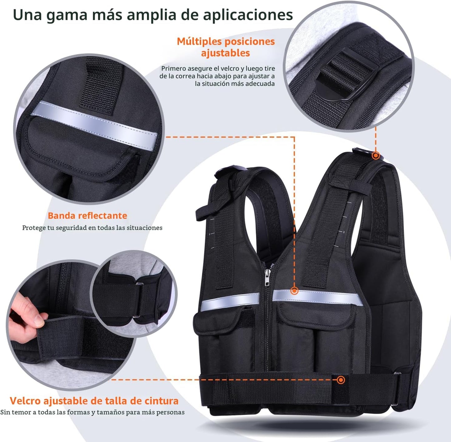 CHALECO CON PESO ALPHA 20KG PESO AJUSTABLE