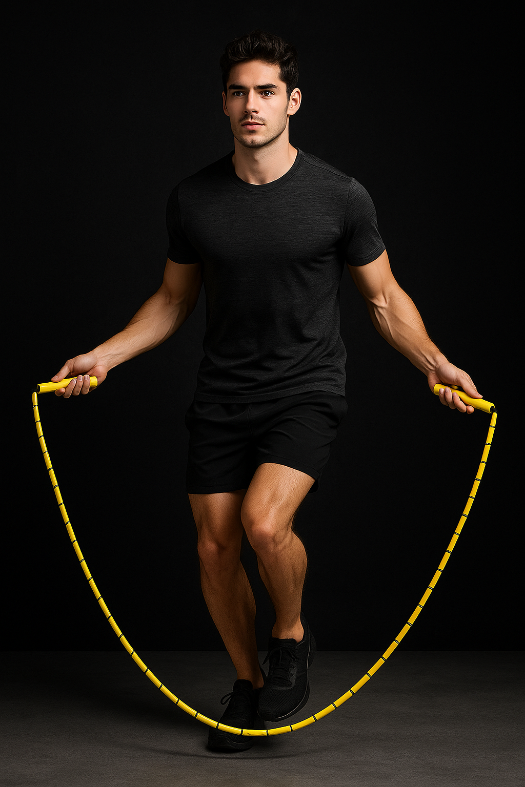 Cuerda para saltar segmentada con mangos de bambú