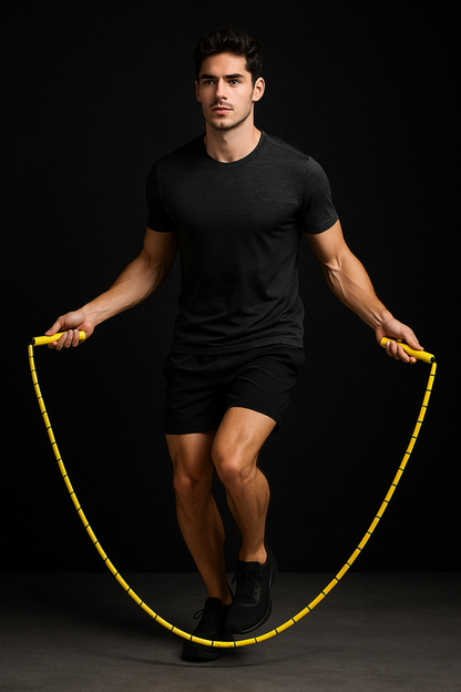 Cuerda para saltar segmentada con mangos de bambú