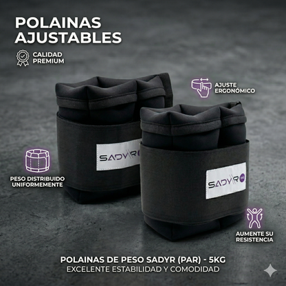 PAR DE POLAINAS 5KG PESO AJUSTABLE