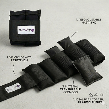 PAR DE POLAINAS 5KG PESO AJUSTABLE