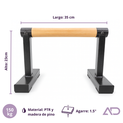 Barras Paralelas Calistenia Madera y Acero