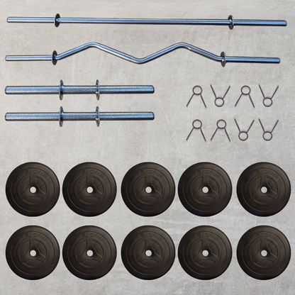 Kit Barras y discos 60lb en peso