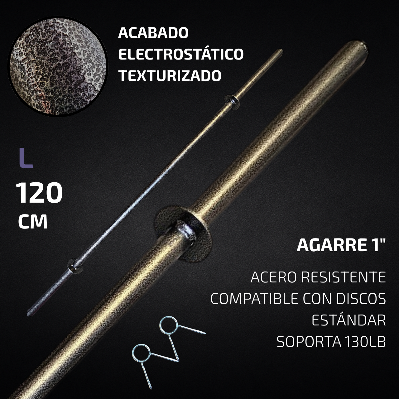 Barra Recta de 10kg - 30kg