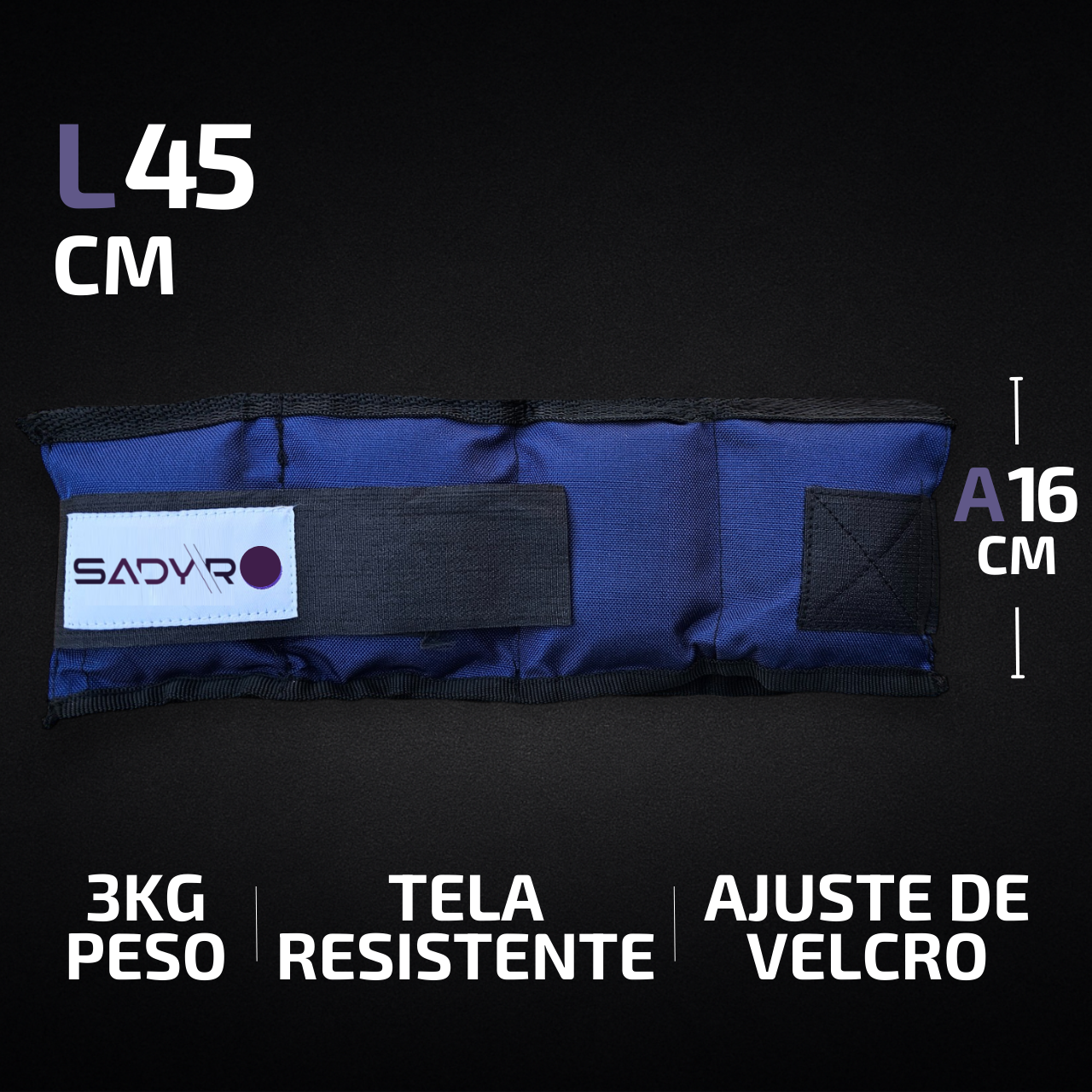 Par de polainas tobilleras 1kg, 2kg, 3kg, 4kg, y 5kg